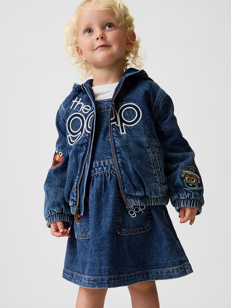 Image number 2 showing, Baby & Toddler Sesame Street Denim Hooded Jacket