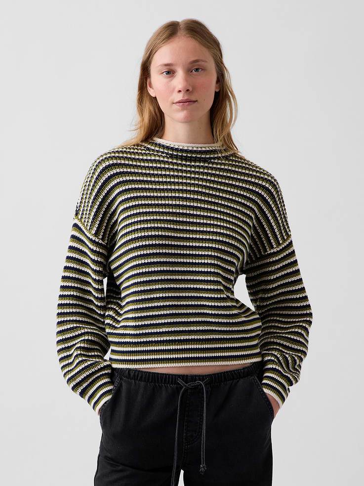 Image number 1 showing, 100% Cotton Oversized Rollneck Sweater
