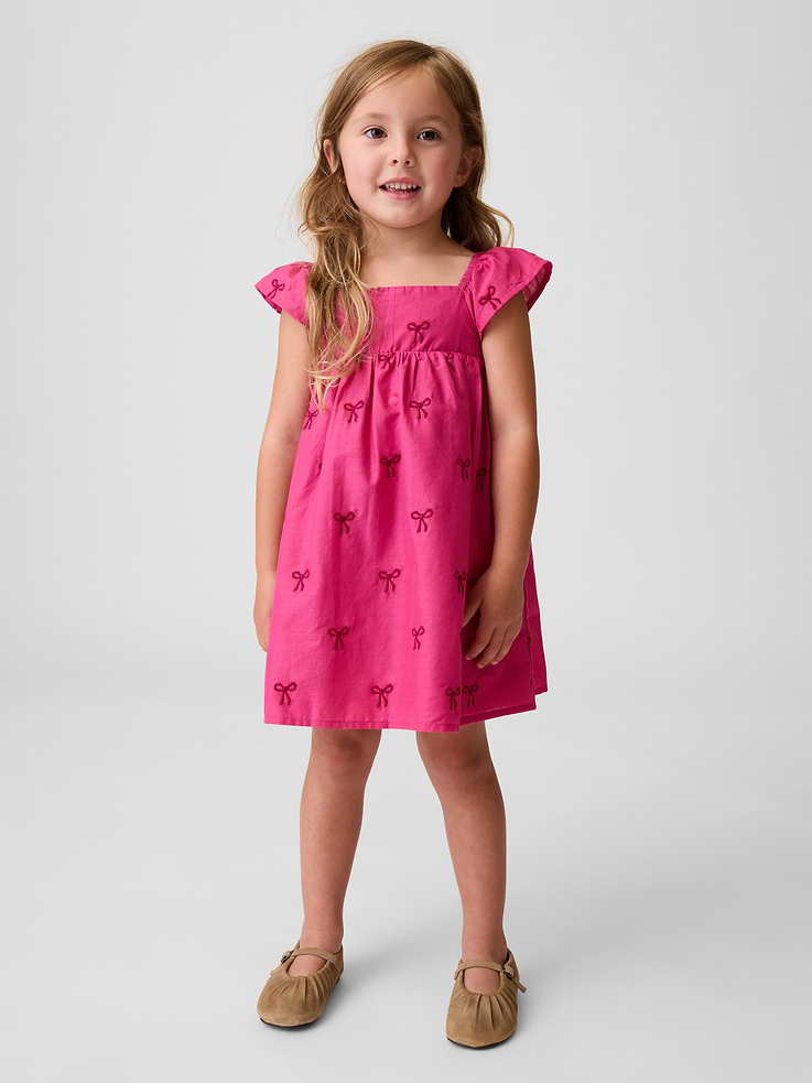 Image number 1 showing, Baby & Toddler Embroidered Flutter-Sleeve Dress