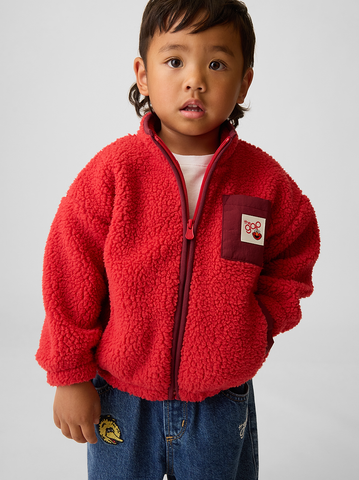 Image number 1 showing, Baby & Toddler Sesame Street Sherpa Zip Jacket