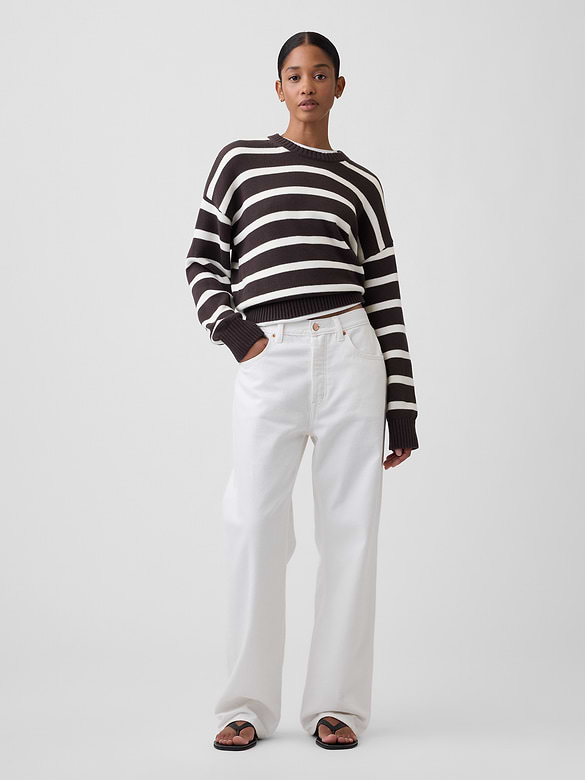 Relaxed Stripe Crewneck Sweater