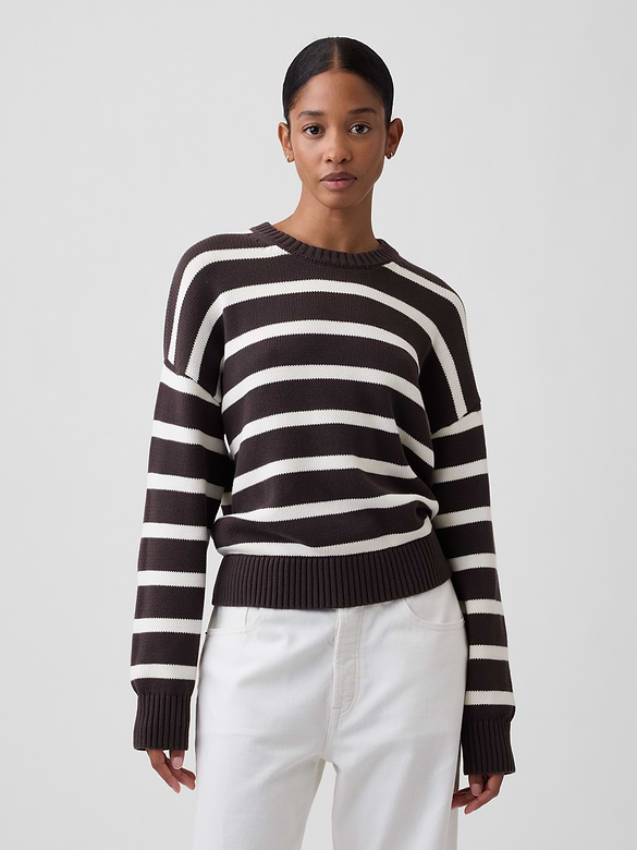 Relaxed Stripe Crewneck Sweater