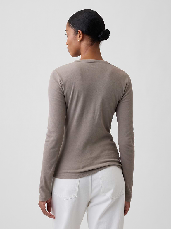 Ribbed Henley T-Shirt