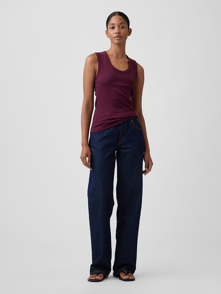 Image number 3 showing, Ribbed Scoopneck Tank Top