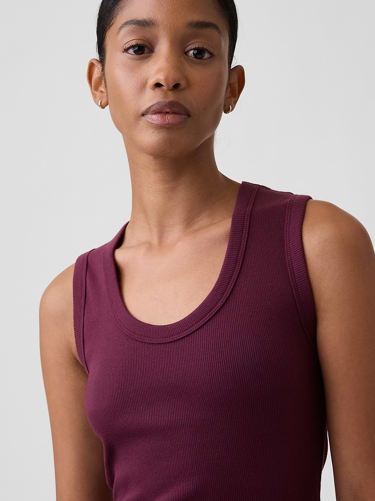 Image number 4 showing, Ribbed Scoopneck Tank Top