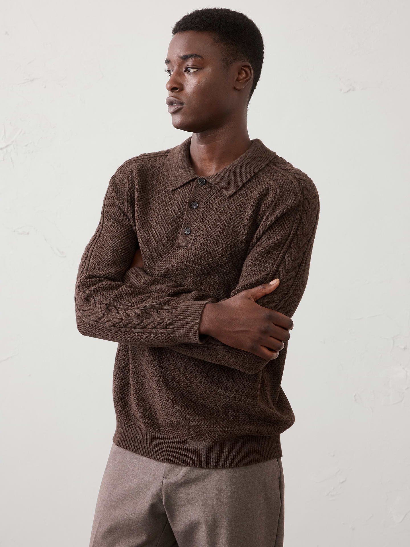 Image number 1 showing, Cable Sweater Polo