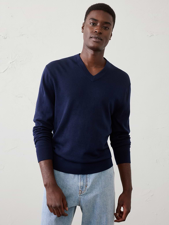 Merino Wool V-Neck Sweater