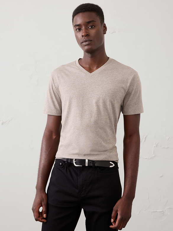 Standard-Fit Premium Wash V-Neck Shirt