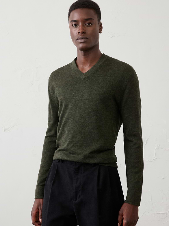 Merino Wool V-Neck Sweater