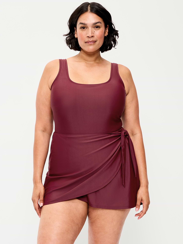 Image number 7 showing, Matte Side-Tie Swim Dress