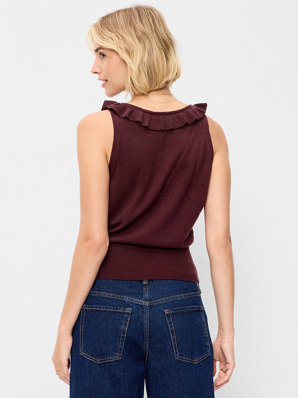 SoSoft Cotton Tie-Front Pointelle Tank Top