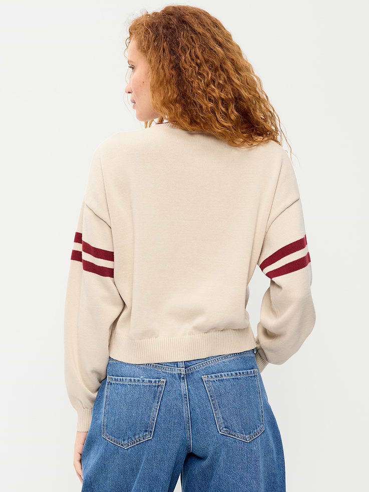 Image number 2 showing, SoSoft Cotton Jacquard Crew-Neck Cropped Sweatshirt