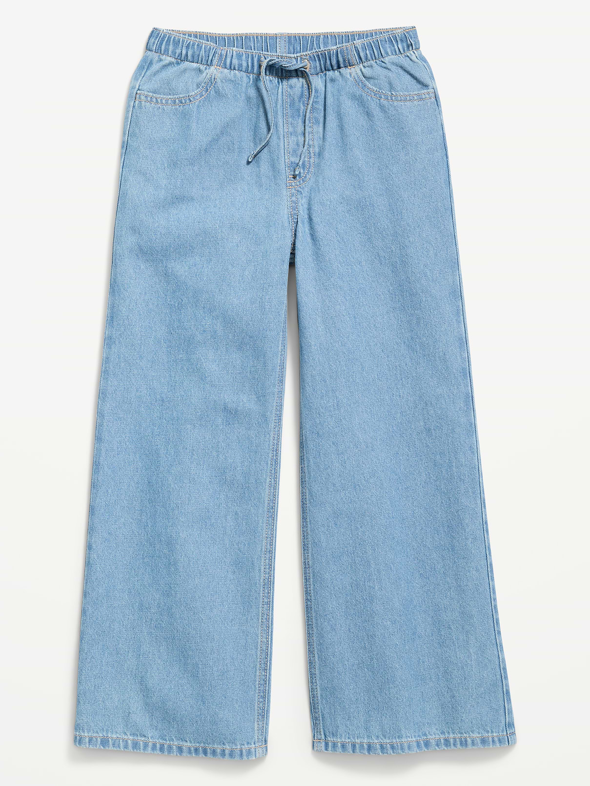 L'image numéro 1 présente Jean en denim coupe très généreuse à jambe large à taille extensible pour fille