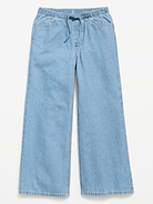 L'image numéro 1 présente Jean en denim coupe très généreuse à jambe large à taille extensible pour fille
