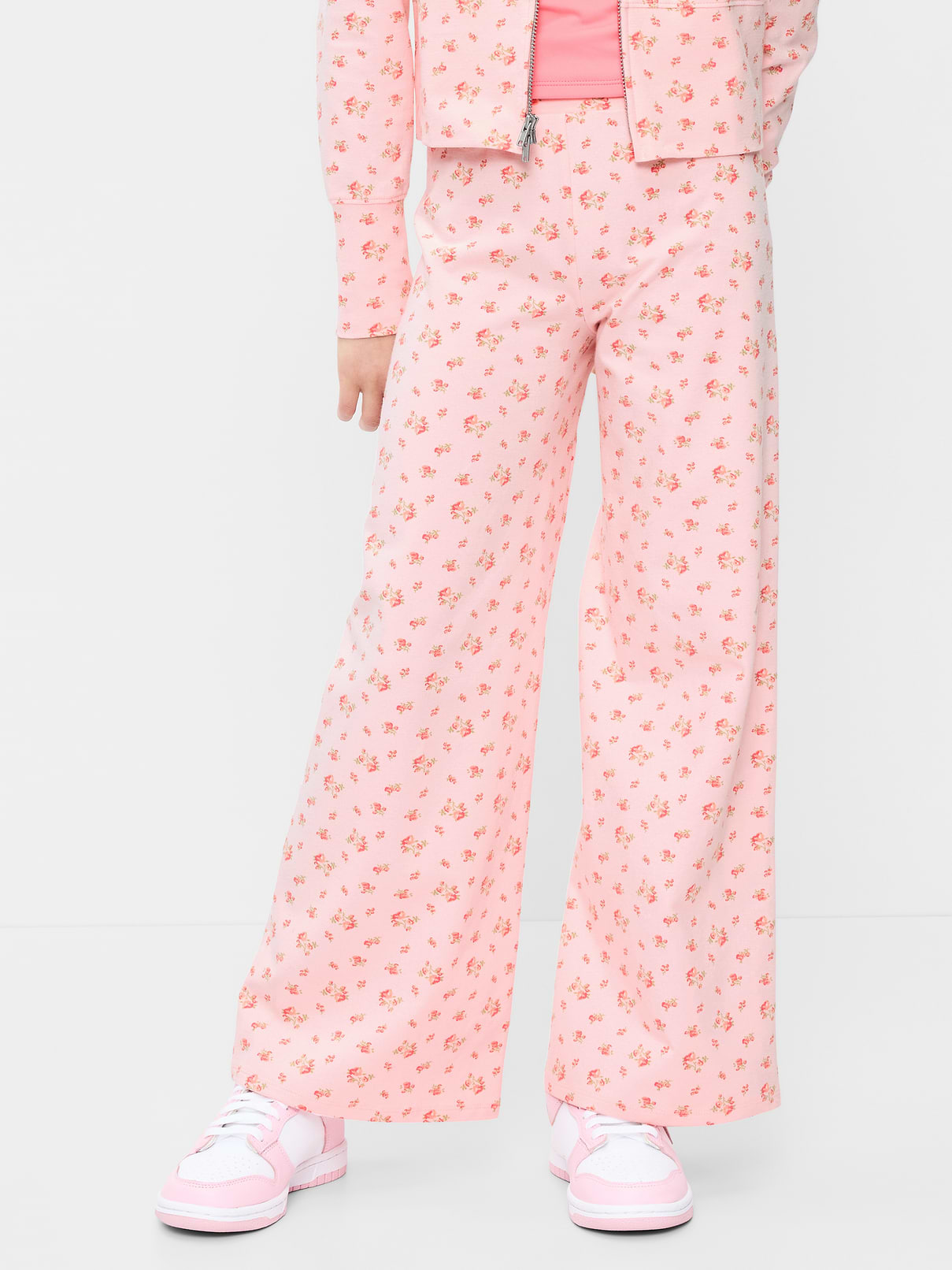 Image number 1 showing, Foldover Jersey Knit Wide-Leg Pants for Girls