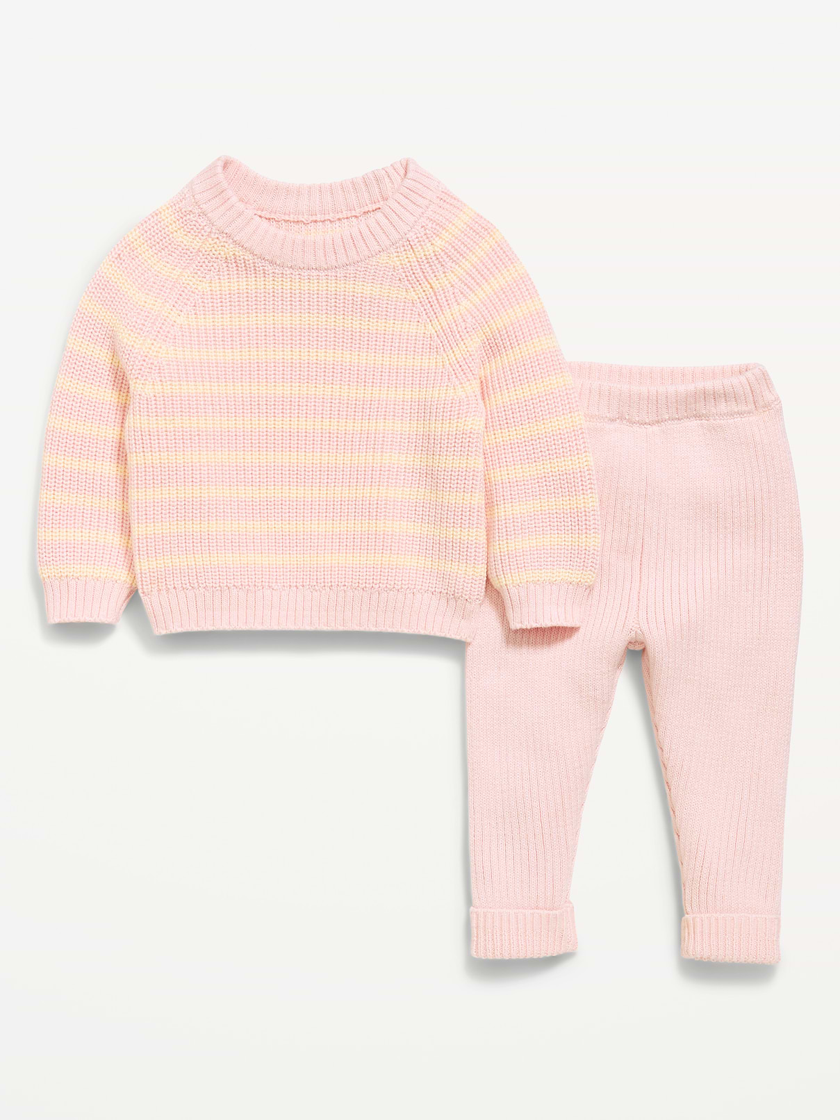 Image number 3 showing, Cozy Ribbed Sweater and Leggings Set for Baby