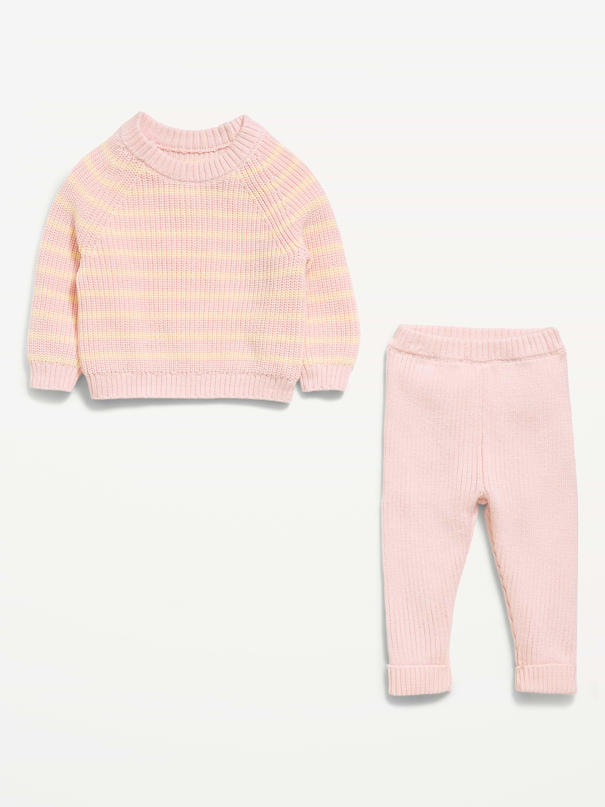 Image number 4 showing, Cozy Ribbed Sweater and Leggings Set for Baby