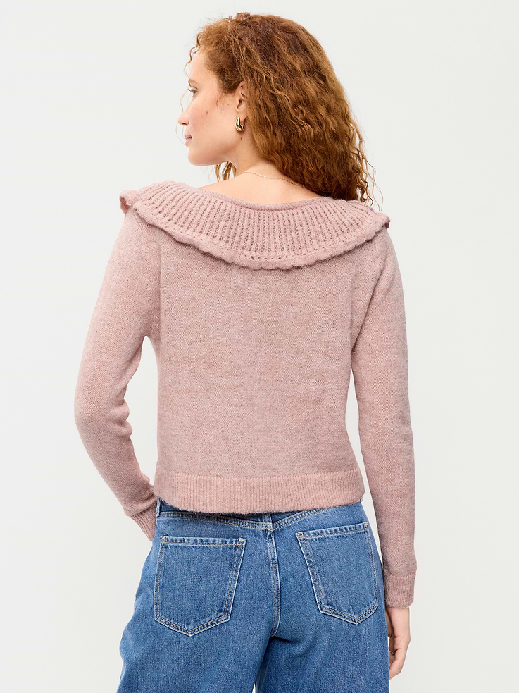 Image number 2 showing, Ruffle-Collar Pointelle Cardigan