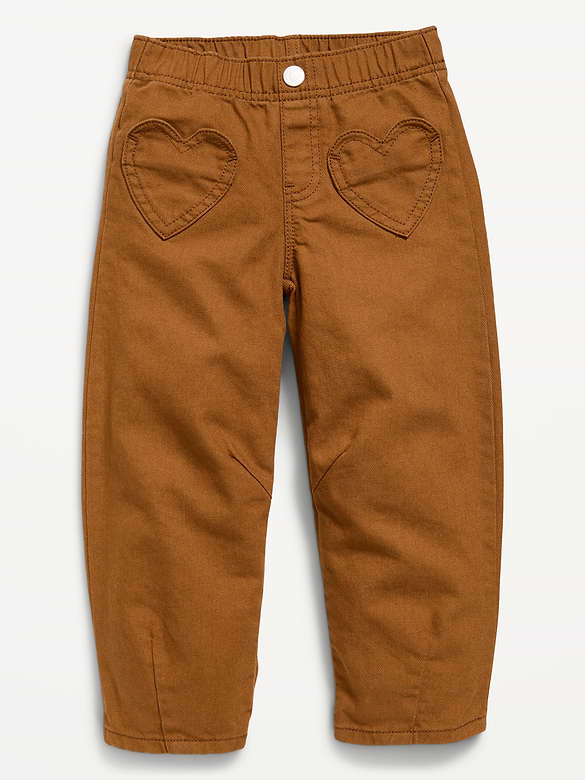 Super Baggy Heart-Pocket Barrel-Leg Jeans for Toddler Girls