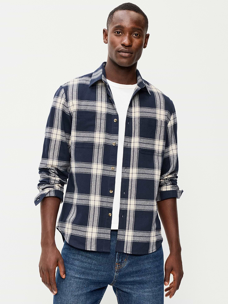 Image number 1 showing, Relaxed Long-Sleeve Flannel Pocket Shirt