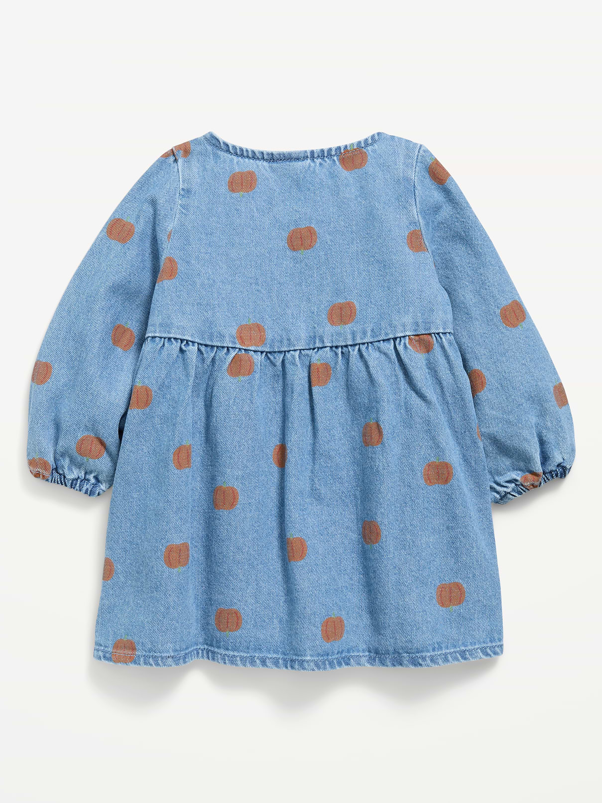 Image number 2 showing, Long-Sleeve Denim Swing Dress for Baby