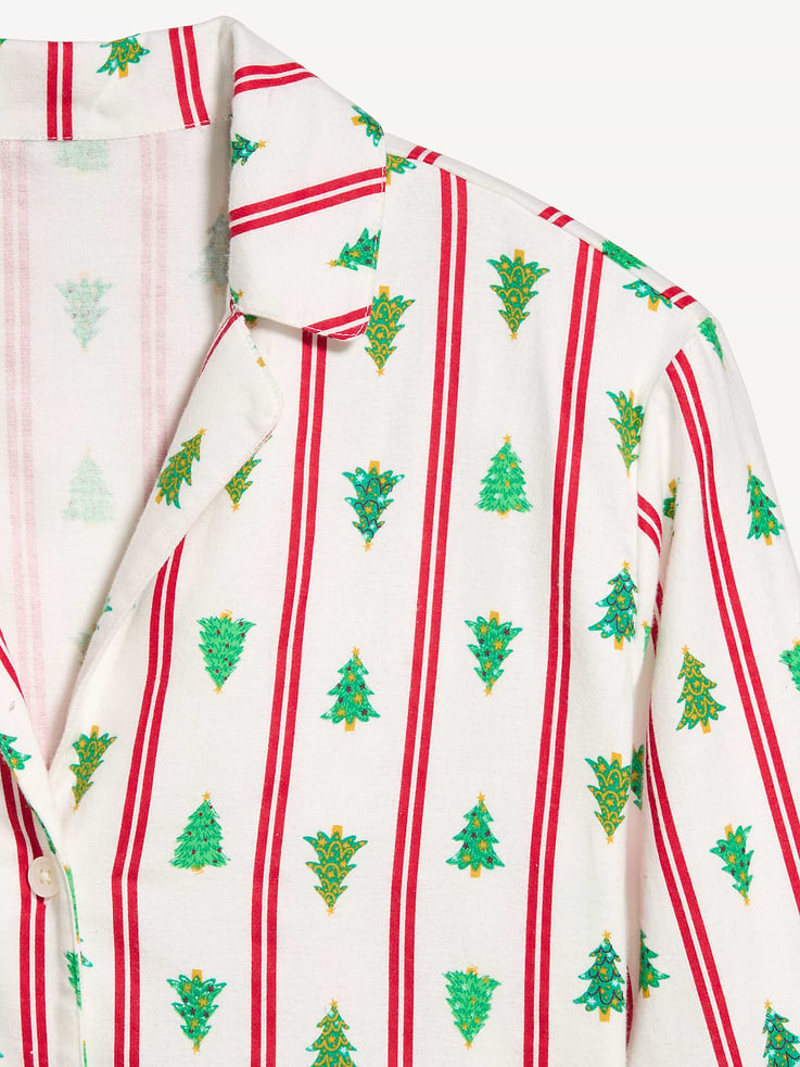 Image 4 of 8, Printed Flannel Pajama Pant Set for Women