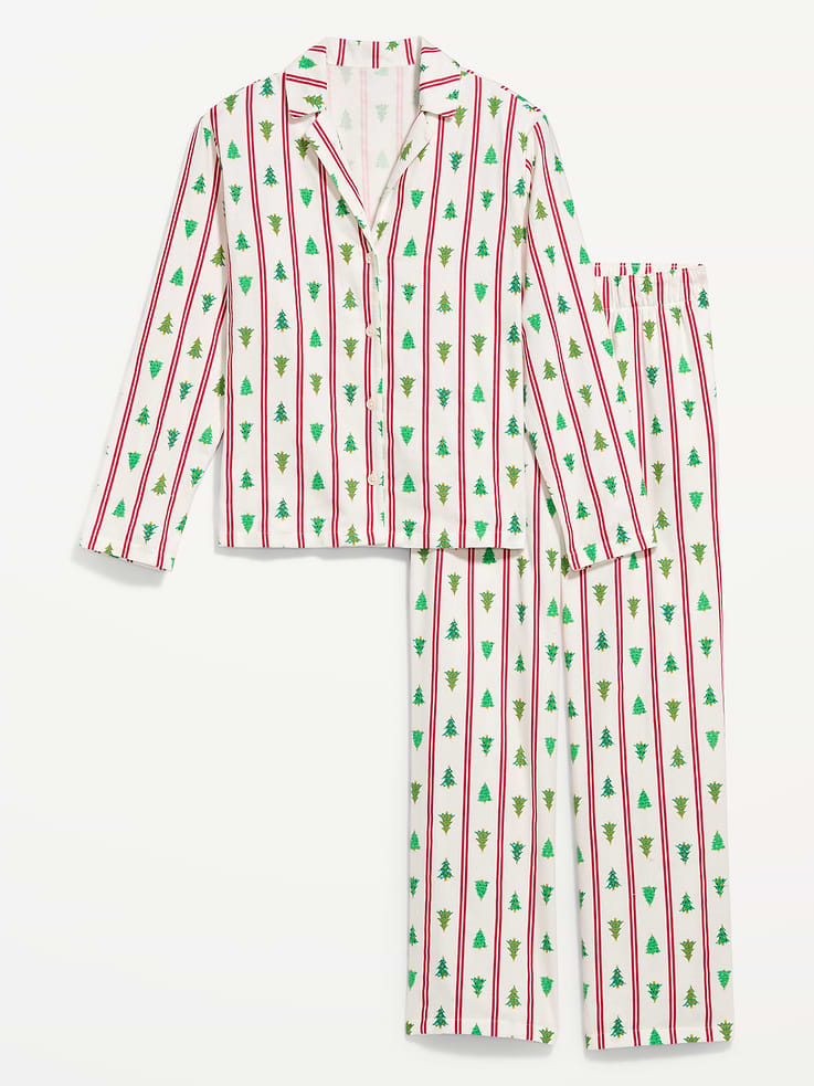 Image 3 of 8, Printed Flannel Pajama Pant Set for Women