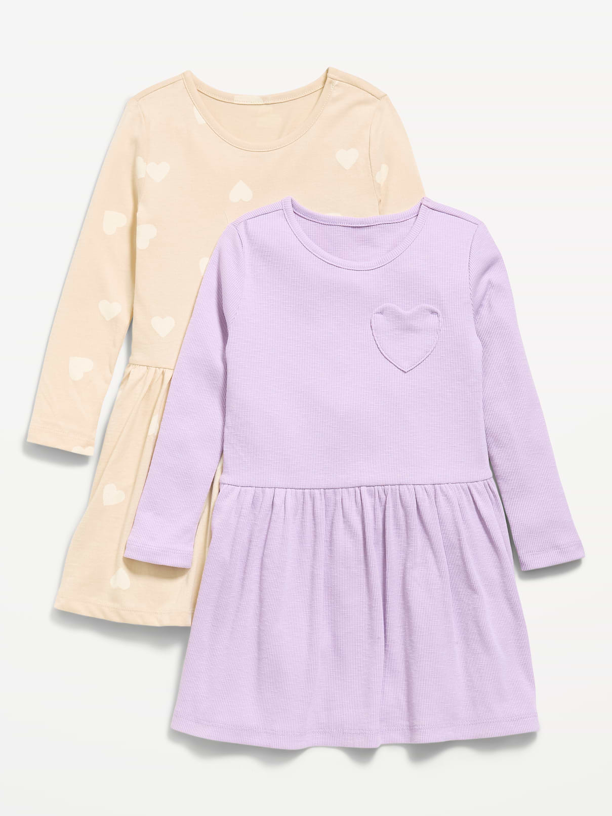 Image number 1 showing, Long-Sleeve Fit and Flare Dress 2-Pack for Toddler Girls