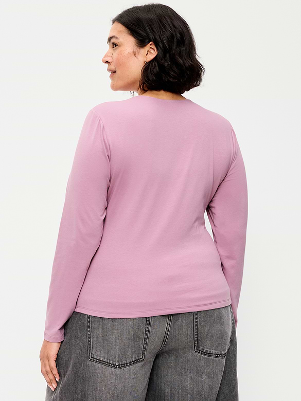 Hug Double-Layer Crew-Neck Long-Sleeve Top