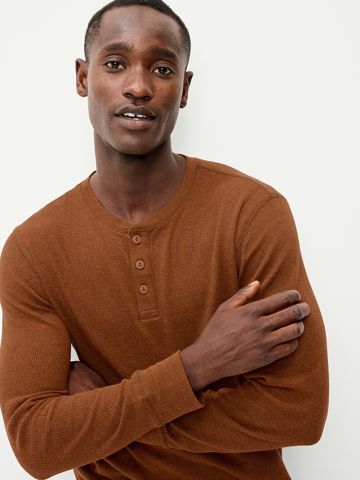 Image number 3 showing, Long-Sleeve Waffle Henley T-Shirt