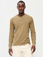 Image number 1 showing, Long-Sleeve Waffle Henley T-Shirt