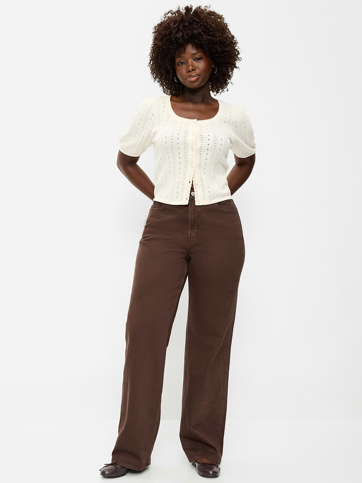 Image number 6 showing, Curvy Extra High-Waisted Wide-Leg Jeans