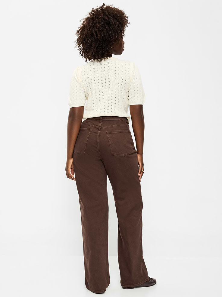 Image number 7 showing, Curvy Extra High-Waisted Wide-Leg Jeans