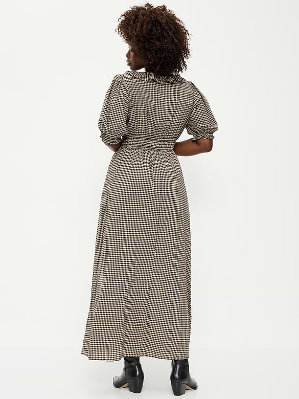 Ruffle-Trim Boho Maxi Dress