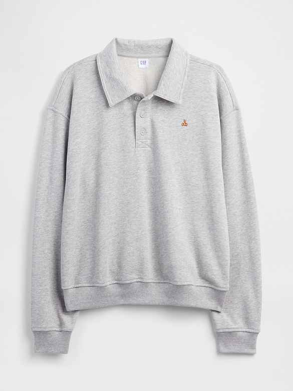 Relaxed Cropped Polo Sweatshirt
