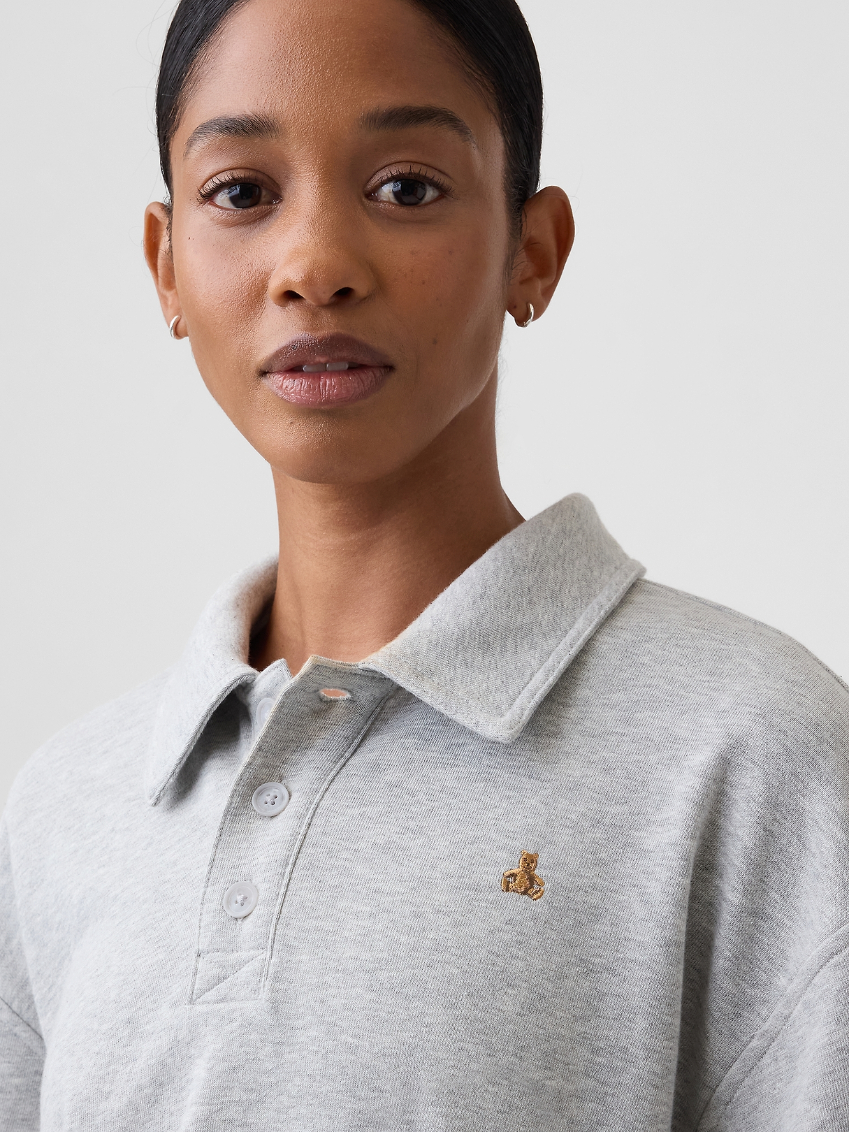 Relaxed Cropped Polo Sweatshirt | Gap Factory