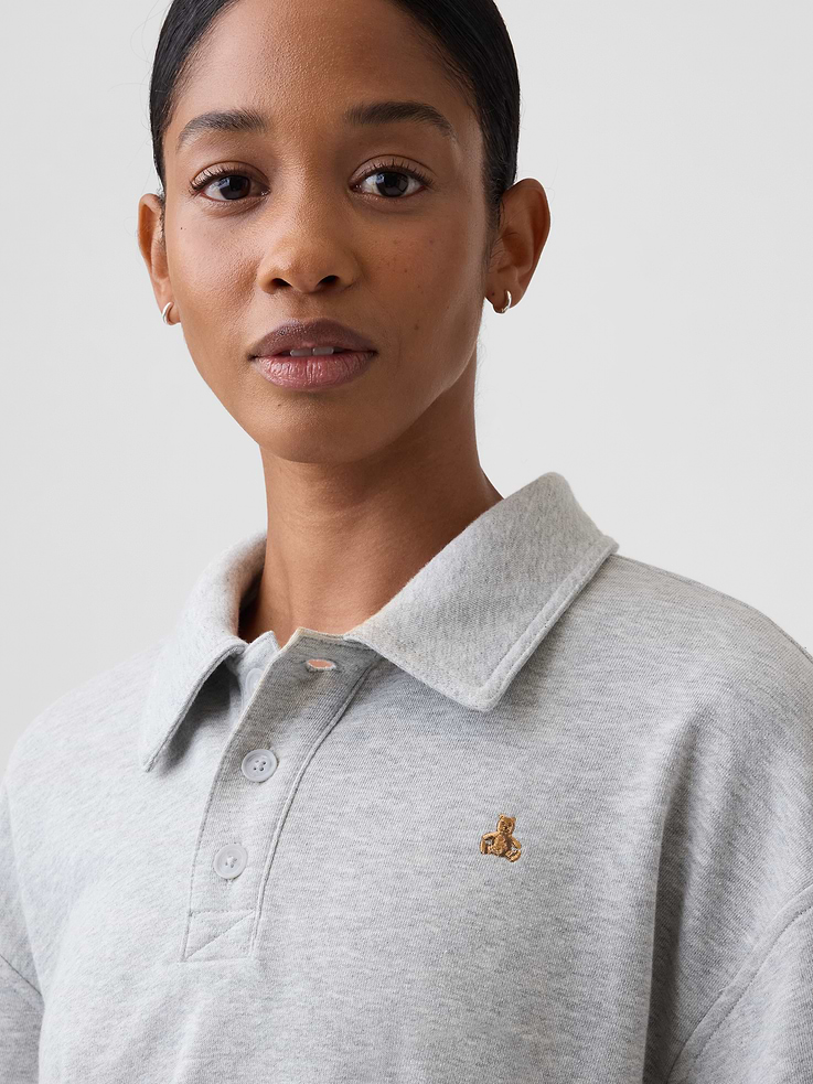 Image number 4 showing, Relaxed Cropped Polo Sweatshirt