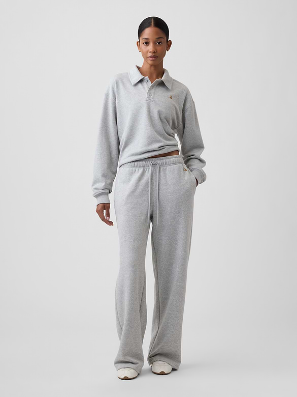 Relaxed Cropped Polo Sweatshirt