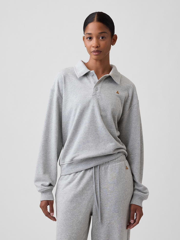 Image number 1 showing, Relaxed Cropped Polo Sweatshirt