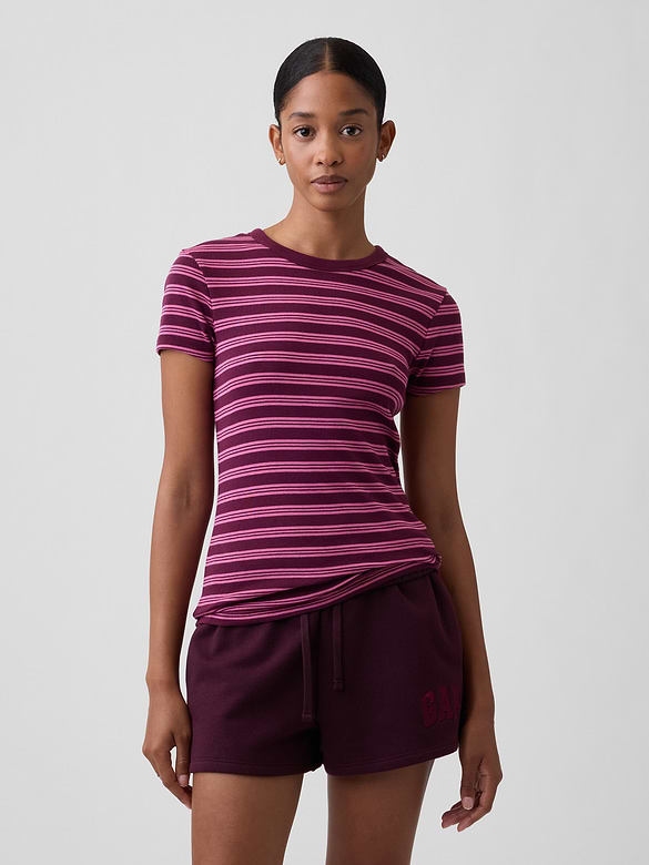 Ribbed Crewneck T-Shirt