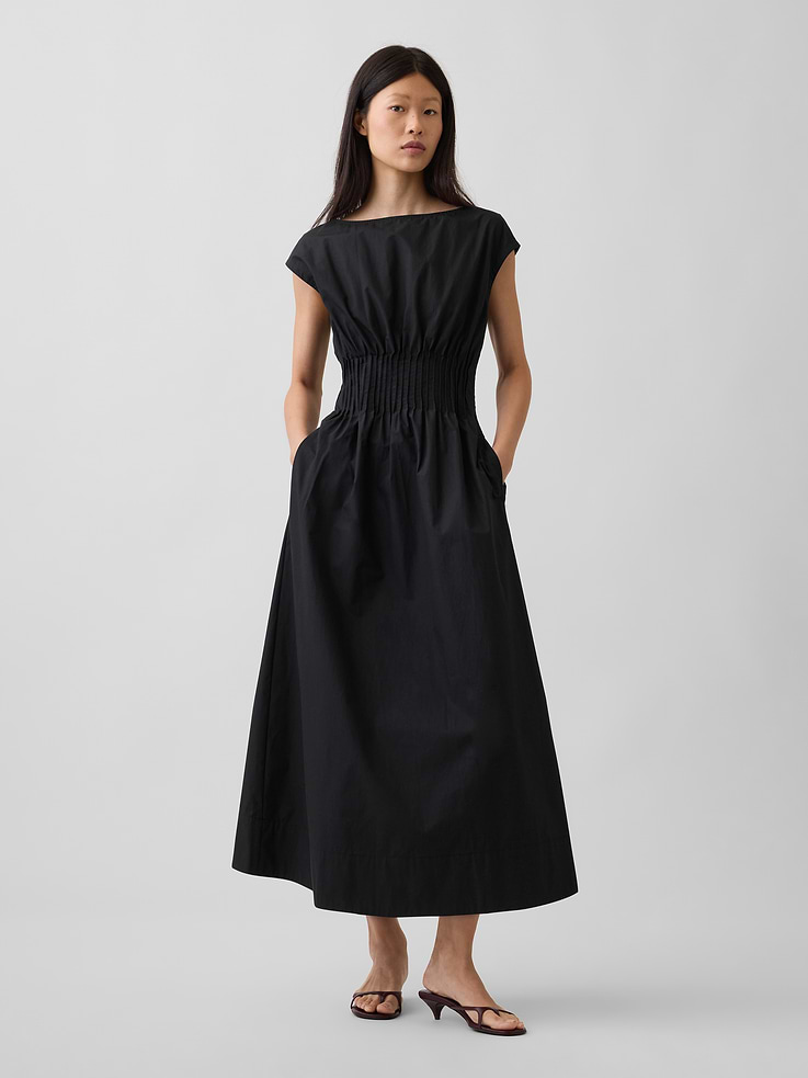 Image number 1 showing, Poplin Pintuck Maxi Dress