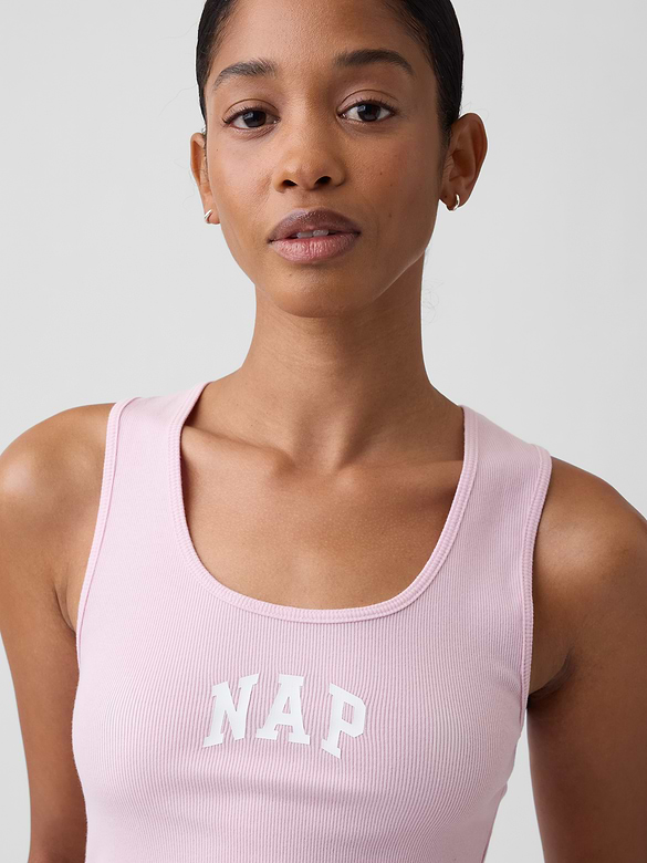 Ribbed Graphic Tank Top