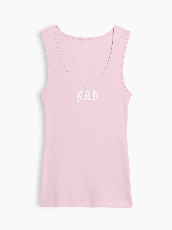 Ribbed Graphic Tank Top