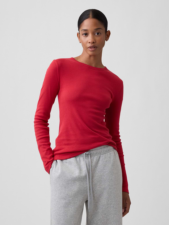 Modern Ribbed Crewneck T-Shirt