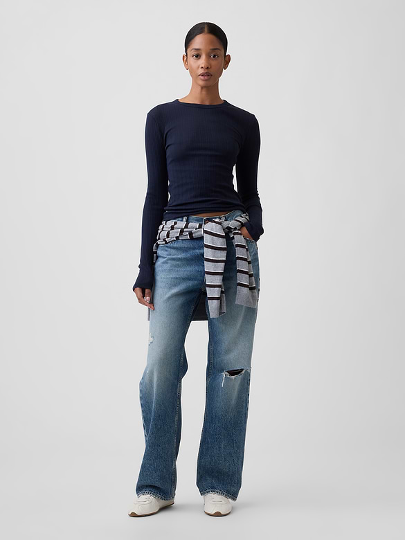 Essential Ribbed Pointelle T-Shirt
