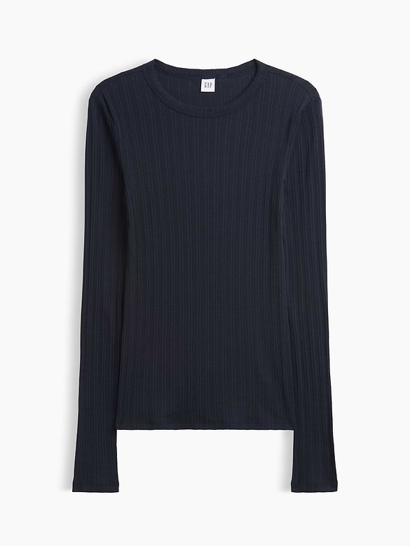 Essential Ribbed Pointelle T-Shirt