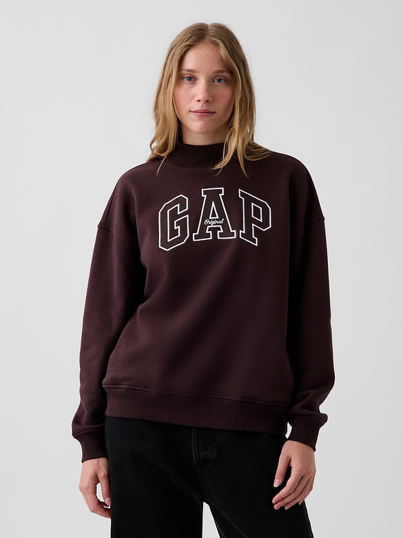 VintageSoft Oversized Mockneck Logo Sweatshirt