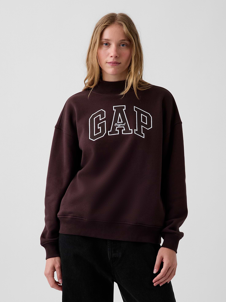 Image number 1 showing, VintageSoft Oversized Mockneck Logo Sweatshirt
