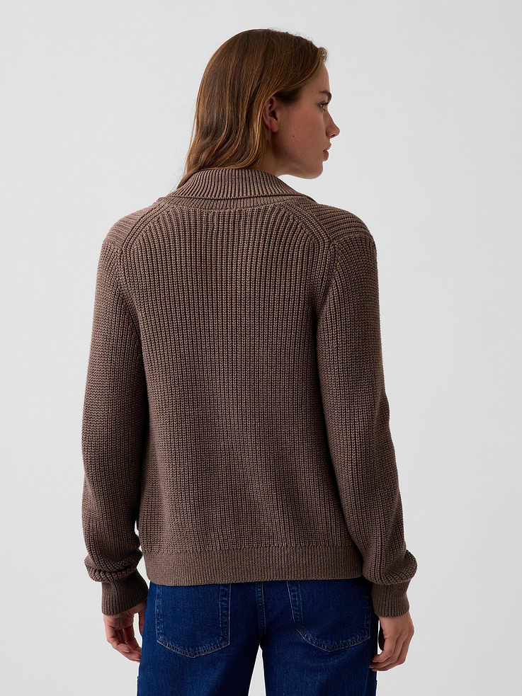 Image number 3 showing, 100% Cotton Zip Sweater Cardigan