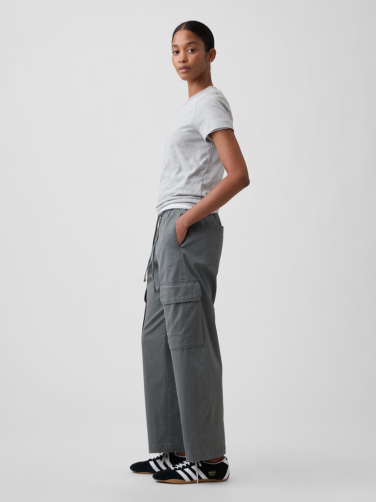Image number 3 showing, Mid Rise Pull-On Barrel Khakis